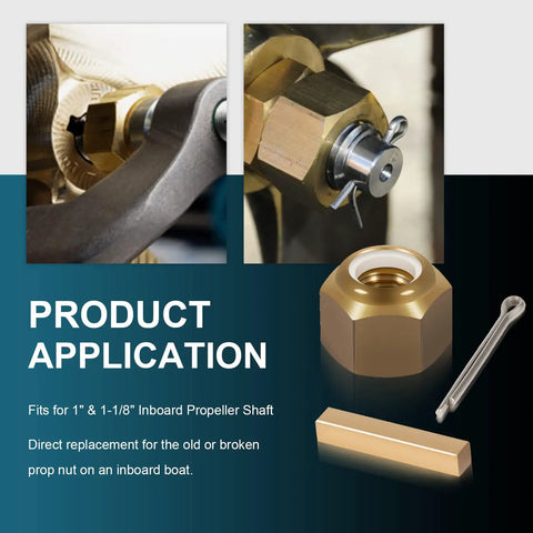 Brass Prop Nut Kit For Inboard Boats That Fits One Inch And One Eighth Inch Shafts Upgrade Your Ride With A Direct Replacement