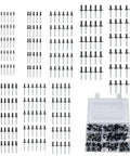 200 Piece Black Aluminum Blind Rivet Kit With Storage Case, Your Go To Auto And Furniture Repair Rivet Set, 8mm To 18mm Size Range, Durable Aluminum Alloy Construction, Handy Quick Fix For Projects., assorted black aluminum blind rivets with storage case