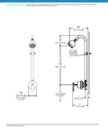 Technical diagram of Exposed Shower Valve With Cross Handle, Pressure Balance Ceramic Temperature Regulating Cartridge, indoor outdoor use.