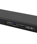 Next Gen Thunderbolt 3 Nvme Dock Packing 1Tb Ssd Storage Delivers Blazing Fast Transfer Rates Up To 1500 Mbps, black with ports.