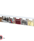 Interlocking Tilt Bin Storage System 6 Bin Unit in Clear and White with tilt out access, designed for desk or lab organization.