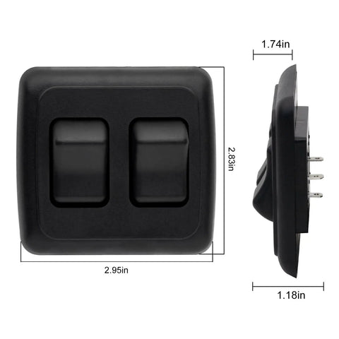 Heavy Duty 12V SPST On Off Toggle Switch With Bezel For RVs Campers Trailers Boats Power Your Lights Pumps Fans Vents And More UL CSA VDE Approved For Marine And Off Grid Use, black 2.95in x 2.83in