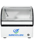 60W Dental Lab Dust Collector With Multi Stage Filtration And Polishing Suction Station Featuring Bright Led Work Lamp and Quiet Suction Blower front view with transparent cover.