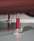 3 Ton Aluminum Jack Stands With Locking Pins supporting a vehicle for maintenance, visible under car, lightweight and portable design