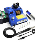 DS90 Dual Digital Soldering Station Kit with 90W Iron, 302F to 842F Temperature, blue, 5 tips, anti static grounding wire, full set.