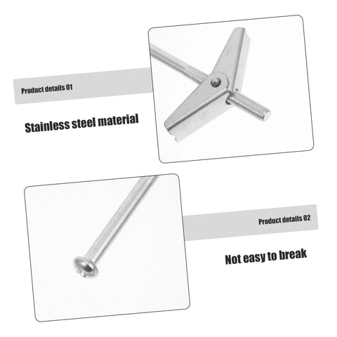 32 Piece Toggle Bolt And Wing Nut Kit For Heavy Duty Drywall Anchors No Fuss Easy Install Fasteners For Hanging Mirrors, Shelves And Furniture, Versatile Iron Construction DIY Kit For Quick, Solid Mounts, stainless steel toggle bolt