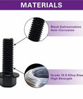 All In One 272 Piece Flange Hex Bolts And Nuts Combination Kit With Washers M6x1.0 M8x1.25 M10x1.5 Grade 10.9 Metric material detail