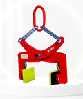 Built Tough Universal Granite Slab Lifting Clamp And Heavy Duty Steel Plate Carrier with adjustable grips and yellow pads for hauling.