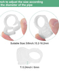 Ten Pack Double Gripping Nylon Hose Clamps Five Eighths Inch Adjustable Ratcheting Clamps with Double Snap Grip, white, shown in hand for size adjustment.