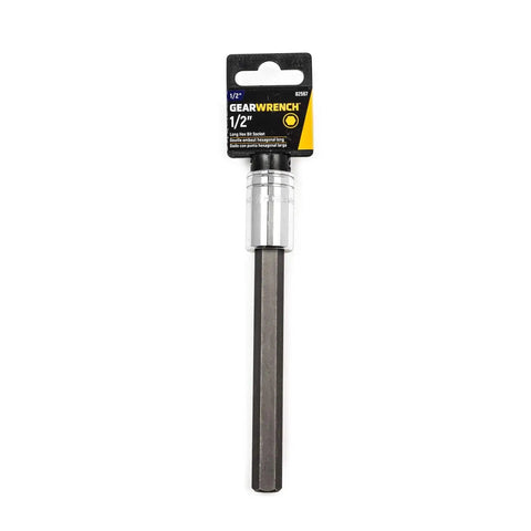 Long Length Hex Bit Socket For One Half Inch Drive With S2 Steel Bits, Heat Treated Socket Bases, Dual Identification Ring