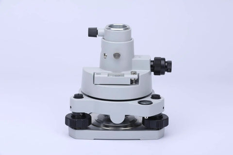 Laser Plummet Tribrach Adapter For Surveying And Leveling With 3 Prong Forced Centering, Optical Plummet, silver aluminum, side view