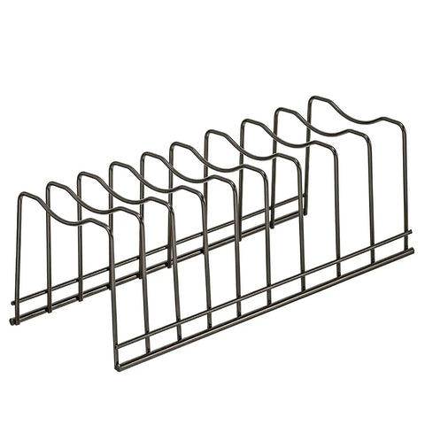 Super Sturdy Stainless Steel Pot Lid Organizer And Cutting Board Rack, 12.6x5.5x4.5in vertical rack for kitchen lids and pans.