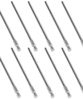 Rock Solid 10 Piece Electric Screwdriver Bit Set Made From Tough S2 Alloy Steel With 5mm Hex Shafts And 150mm Length showing ten silver bits.