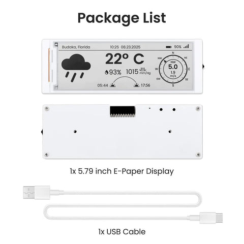 ESP32 S3 Powered 5.79 Inch E Ink Display E Paper HMI Module With SPI Interface Low Power Power Off Retention, rear view