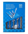 5 Piece 8 Inch Machinist File Set With Bastard Coarse Cut Ergonomic Handles Plastic Pouch packaging