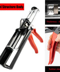 Dual Epoxy Gun For 200 mL 6.75 Fl Oz Panel Bonding Adhesive 2 To 1 Mix Ratio Double Cartridge Auto Body Repair Tool Easy Manual Use No Extra Tools Needed Delivers Smooth Precise Material Flow Scarlet And Black DIY Friendly with steel structure and red handle.