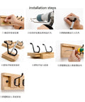 Installation steps for Heavy Duty Wall Mounted Coat Rack With Five Smooth Glide Metal Hooks for Mudroom Bedroom setup.