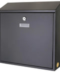 Sturdy Steel Metal Mailbox For Home And Office Wall Mount Drop Box With Wide Slot Lockable Mail Hatch 2 Keys Included Predrilled Holes Black Finish