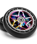 Pro Scooter Replacement Wheels 115x26mm Extra Wide With Hole Design PU 2 Pcs For Stunt Tricks Smooth Ride Durable Aluminum Core