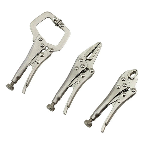 Pack Of 3 Heavy Duty Locking Clamps Pliers For A Rock Solid Grip In Woodworking, Metal Fabrication And Repairs, multipurpose view
