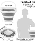 5L Collapsible Bucket With Handle For Car Wash And Cleaning, Foldable Mop Bucket dimensions and size comparison with a person