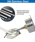Commercial Cooler Thermometer With Capillary Gauge For Freezers And Refrigeration Systems Precise Temp Readout From Minus Forty To Sixty Five Fahrenheit Durable Capillary Tube Design For Pro Kitchens And Daily Use, 304 stainless steel case