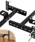 Rock Solid Heavy Duty Headboard Brackets For Adjustable Bed Bases Extra Thick Carbon Steel Mounts in black with mounting hardware.