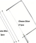 Top Shelf Seven Inch Cheese Slicer Kit With Copper And Stainless Steel Build Including Three Extra Wires, includes 1 cheese slicer and 3 extra wires.