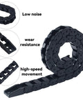 16.9in Opening Type Drag Chain Kit For P1P P1S P2S X1 X1C Flexible Nested Wire Carrier Cable Track Black, coiled view
