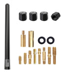 7 Inch Short Antenna With Dope American Flag Vibe And Tire Valve Caps For GMC Sierra Ram Chevy Silverado Ford F150 F250 F350 Super Duty Black