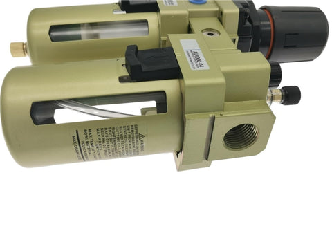 All-In-One Lubricator Air Filter FRL Unit With Regulator For Pneumatic Systems, AC4010-06 Compatible, side view