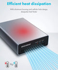 Dual Bay External Raid Enclosure For 2.5 Inch Sata Drives With Usb C Gen Two Ports, Heavy Duty Aluminum Shell, No Sweat Hot Swap Setup, And Rock Solid Raid Zero Or Raid One Modes showing efficient heat dissipation design.