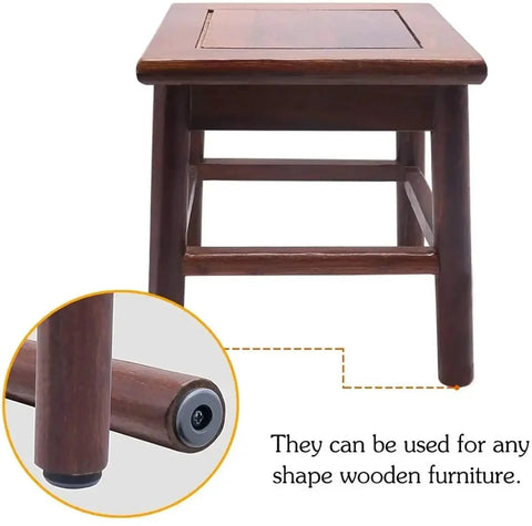 Heavy Duty Furniture Sliders For Hardwood Floors And Carpets Reusable Chair Leg Glides With Screws Easy Install floor protectors under a wooden stool.