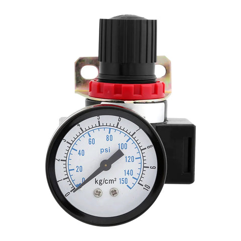 Industrial Grade Pneumatic Pressure Regulator Valve For Compressors With G3/8 Inch Port And Dual Scale Gauge close-up