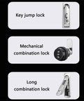 Image showing key jump lock, mechanical combination lock, and long combination lock for security applications.