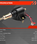 12V Electric Fuel Pump For Cars, Trucks, Boats And Generators, Delivers 2 To 3.5 PSI And 28 GPH Flow, Three Eighth Inch Inlet And Outlet