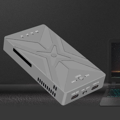 Rock Solid Dual Bay M.2 NVMe SSD RAID Enclosure offers USB Type C ports and compact design for fast data transfers.