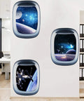 3D Planet Universe Galaxy Space Wall Decals Set With Spacecraft And Astronauts Peel And Stick Removable PVC Wall Murals in office