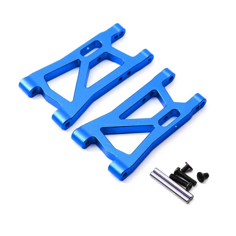 Bombproof Metal Steering Block And C Hub Carrier Suspension Arm Kit For Rc Cars Sick Upgrade Assembly Replacement Parts includes blue metal curved arms and screws.