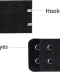 Black hooks and eyes from 60-Piece Hooks And Eyes Go-To Closure Set For Bra Clothing Trousers And Skirts DIY Craft Three Sizes Black And Silver