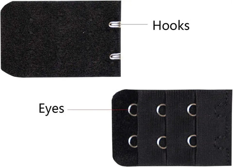 Black hooks and eyes from 60-Piece Hooks And Eyes Go-To Closure Set For Bra Clothing Trousers And Skirts DIY Craft Three Sizes Black And Silver