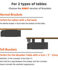 Illustration showing two types of brackets for installing Under Desk Drawer Organizer 18 Inch Pull Out Storage Mounted Under Desk Or Workbench.