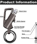 Two Pack All In One Permanent Match Lighter With Multitool Keychain Bottle Opener Reusable Waterproof Strike Anywhere Outdoor Survival Gear