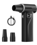 Rechargeable Electric Air Duster with 110k RPM brushless motor, USB cable, two nozzles, 100-speed adjustable cordless duster