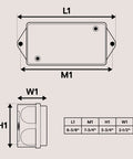 Diagram showing dimensions of 7-Way Trailer Wiring Junction Box With Waterproof 7-Pin Terminal Block for RV Boat Camper.