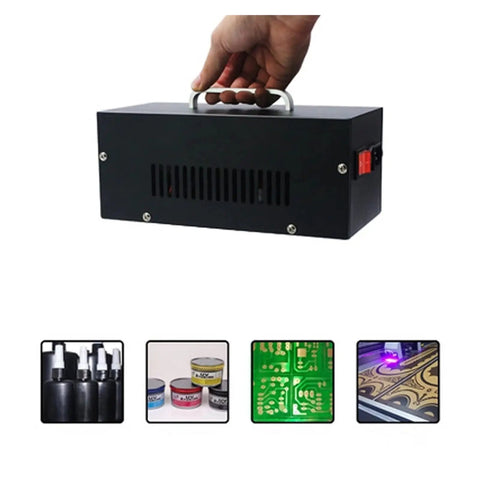 Go-To Gear 3500W LED UV Curing Lamp Packs Cold Light Source For 3D Printer Resin And Gel Drying 365NM UV Machine, black portable unit.