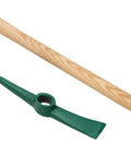4 Piece 15 Inch Pick Axe Forged Mattock Tool Heavy Duty With Non Slip Handle head and wood handle separated