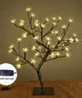 18 Inch Cherry Blossom Bonsai Tree With 48 LED Lights Warm White Glow 24V UL Listed Adapter Included Metal Base Ideal Night Light