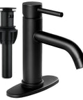 Brushed Nickel Stainless Steel Bathroom Faucet With Pop Up Drain Stopper And Deck Plate, Single Handle, All In One Configuration