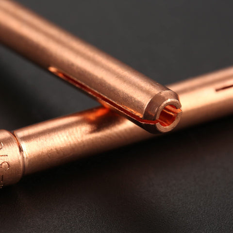 Close-up of copper TIG Collet Tips And Bodies Kit For WP17 To WP26 Torch Series, showing the 2.4 mm tungsten replacement details.